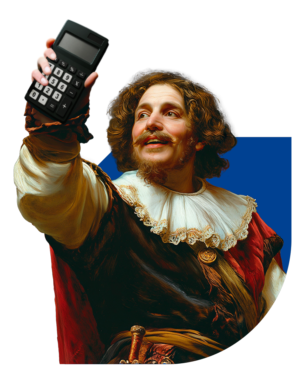 Persona con calculadora